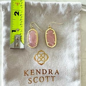 Kendra Scott - Dani Gold Drop Earrings - Pink/Rose stone